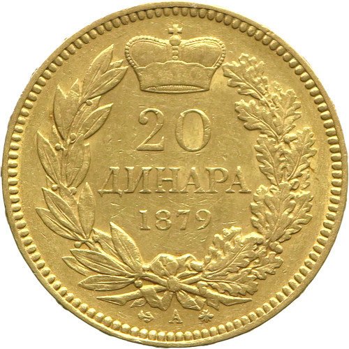 Serbia, 20 Dinara 1879 A