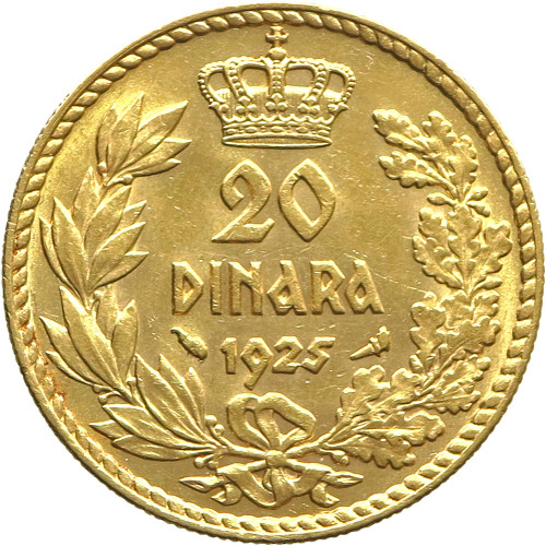 Yugoslavia, 20 Dinara 1925