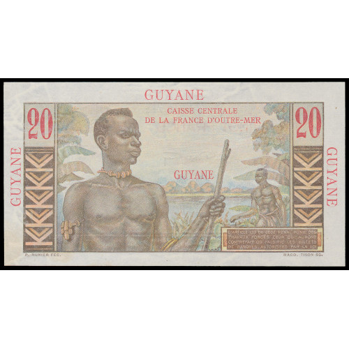 French Guiana, 20 Francs 1947-49, 012308712