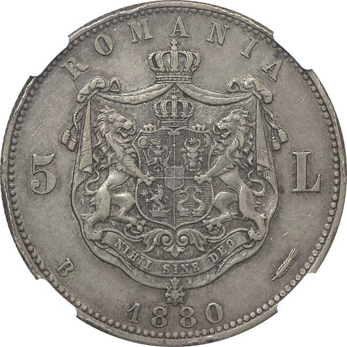 Romania, 5 Lei 1880 B