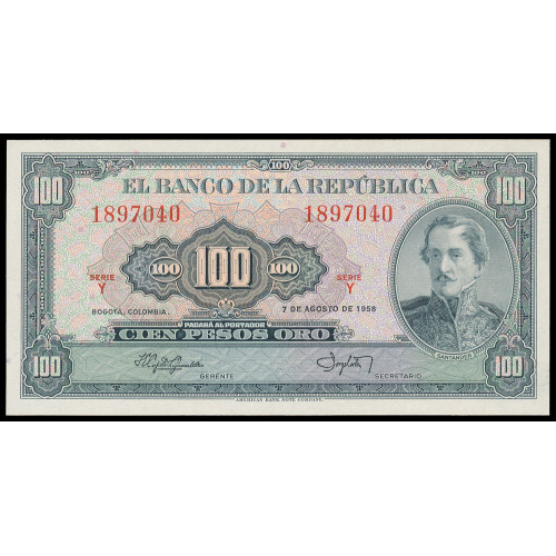 Colombia, 100 Pesos Oro 1958, 1897040