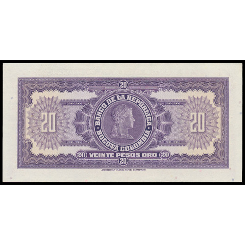 Colombia, 20 Pesos Oro 1963