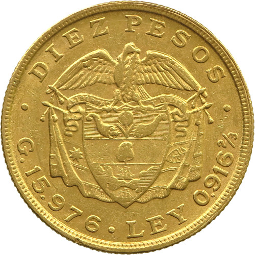 Colombia, 10 Pesos 1919