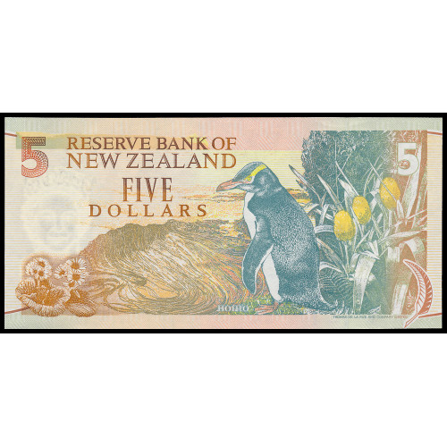New Zealand, 5 Dollars 1992