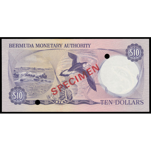 Bermuda, 10 Dollars 1978, A/1 45*864, Collectors Specimen