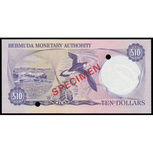 Bermuda, 10 Dollars 1978, A/1 44*661, Collectors Specimen