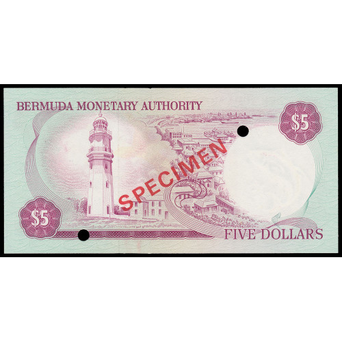Bermuda, 5 Dollars 1981, A/1 78*864, Collectors Specimen