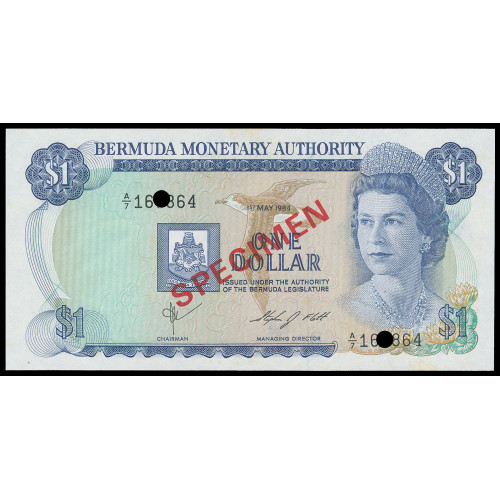 Bermuda, 1 Dollar 1984, A/7 16*864, Collectors Specimen