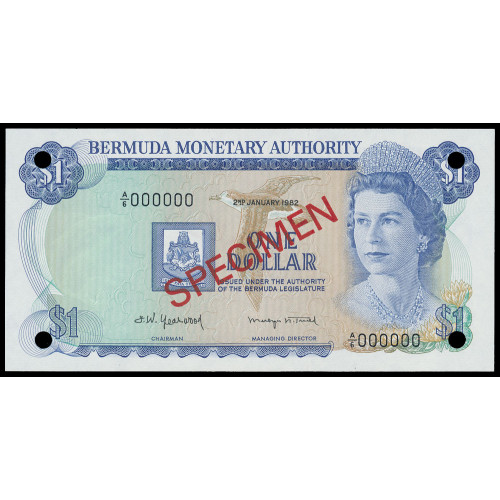 Bermuda, 1 Dollar 1982, A/6 000000, Specimen