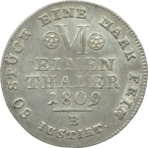 Germany (Westphalia), 1/6 Thaler 1809 B