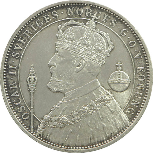 Sweden, 2 Kronor 1897, Silver Jubilee