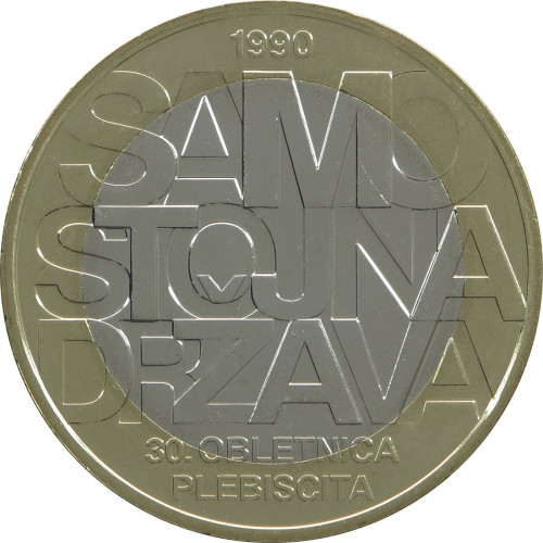 Slovenia, 3 Euro 2020, 30th anniversary of plebiscite on sovereignty and independence of the Republic of Slovenia