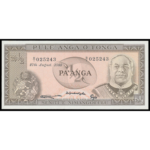 Tonga, 1/2 Paanga 1980