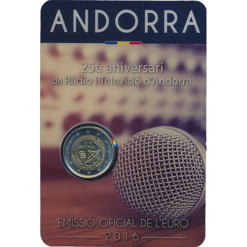 Andorra, 2 Euro 2016, 25th anniversary of the Radio and Television of Andorra