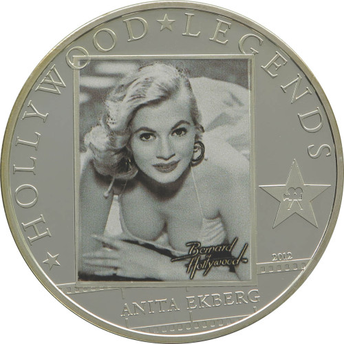 Cook Islands, 5 Dollars 2012, Hollywood Legends - Anita Ekberg (Box + COA)