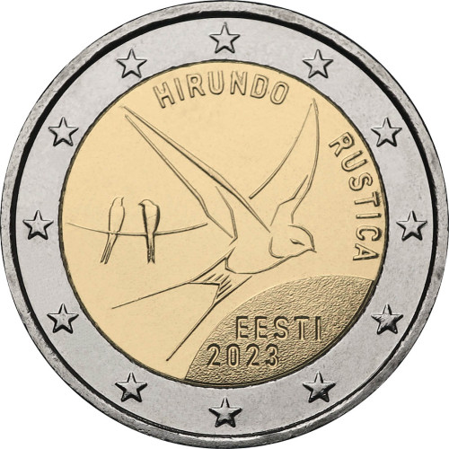 Estonia, 2 Euro 2023, Barn Swallow