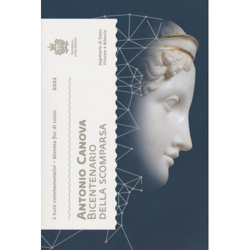 San Marino, 2 Euro 2022, Antonio Canova San Marino, 2 Euro 2022, Antonio Canova
