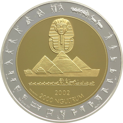 Bhutan, 2000 Ngultrum 2002, Pyramids