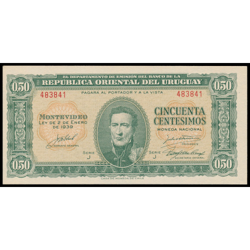 Uruguay, 50 Centesimos 1939