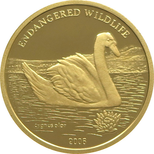 Mongolia, 1000 Tugrik 2006, Endangered Wildlife - Swan (1/25 Oz)