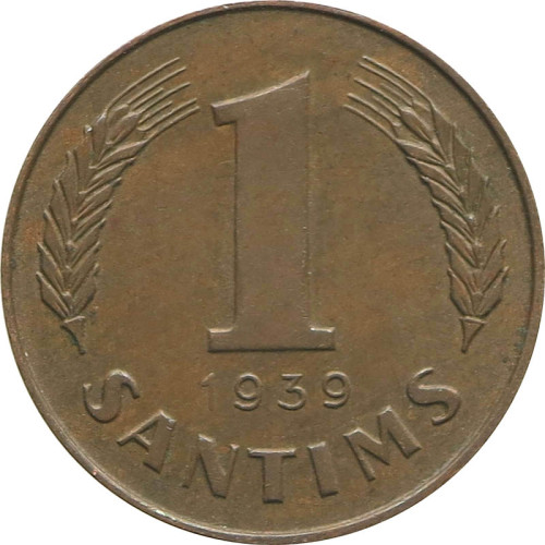 Latvia, 1 santīms 1939