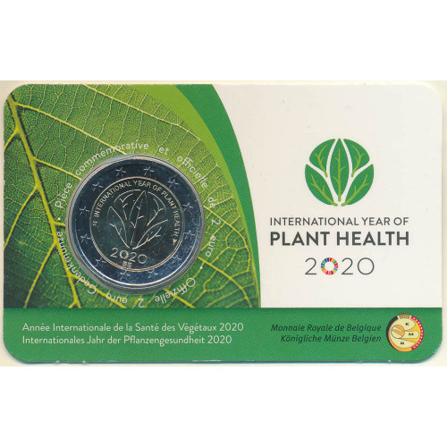 Belgium, 2 Euro 2020, International Year of Plant Health (coincard)