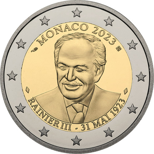 Monaco, 2 Euro 2023, The centenary of the birth of Prince Rainier III (Box + COA)