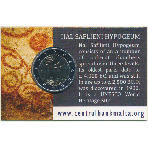 Malta, 2 Euro 2022, Hal Salfieni Hypogeum (coincard)