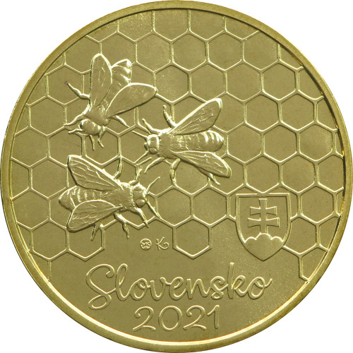 Slovakia, 5 Euro 2021, Western Honey Bee