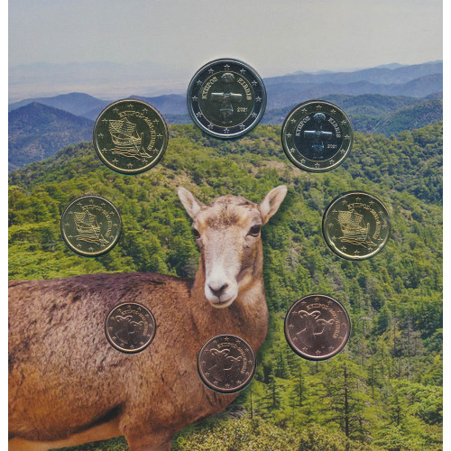 Cyprus, Euro BU set 2021, The Cyprus Mouflon