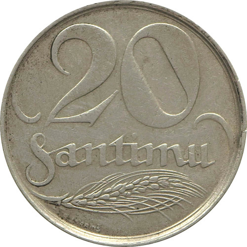 Latvia, 20 santīmi 1922