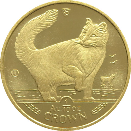 Isle of Man, 1/10 Crown 1991, Norwegian cat (1/10 Oz)