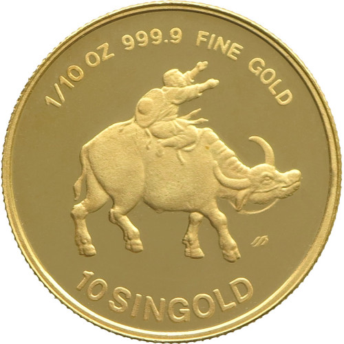 Singapore, 10 Singold 1985, Year of the Ox (1/10 Oz)