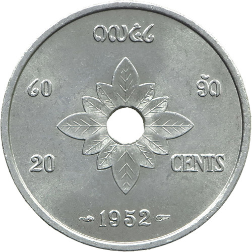 Laos, 20 Cents 1952