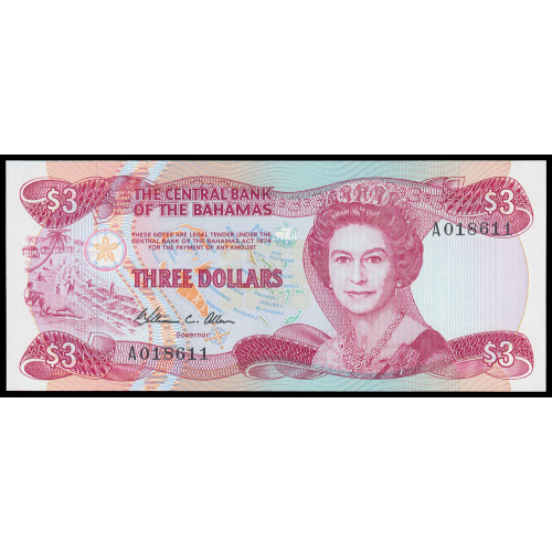 Bahamas, 3 Dollars 1974 (1984)