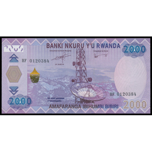 Rwanda, 2000 Francs 2014