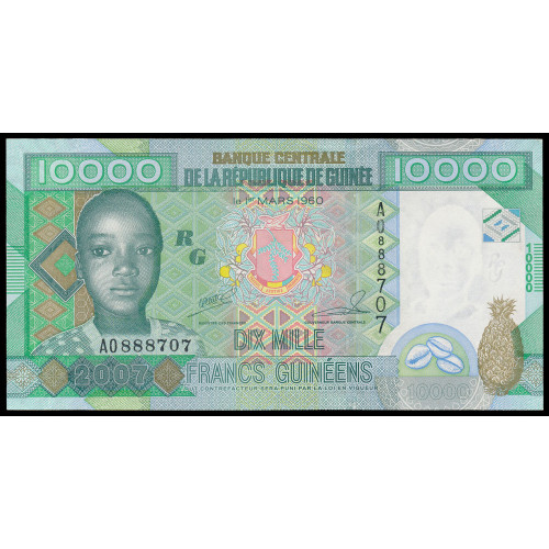 Guinea, 10000 Francs 2007