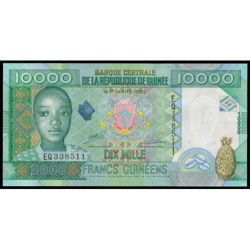 Guinea, 10000 Francs 2008