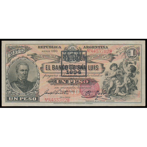 Argentina - El Banco de San Luis, 1 Peso 1894, A 453782