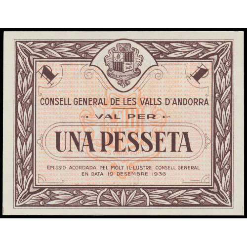 Andorra, 1 Peseta 1936, 002576