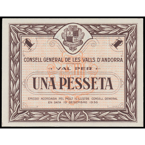 Andorra, 1 Peseta 1936, 002577