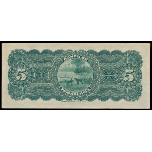 Mexico - El Banco de Tamaulipas, 5 Pesos 1902-14, 191002