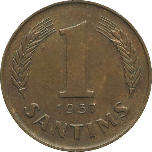 Latvia, 1 santīms 1937