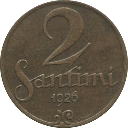 Latvia, 2 santīmi 1926