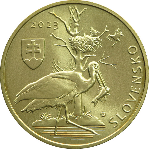 Slovakia, 5 Euro 2023, Black Stork