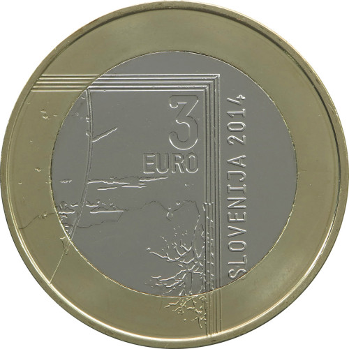 Slovenia, 3 Euro 2014, 200th Anniversary of the Birth of Photographer Janez Puhar