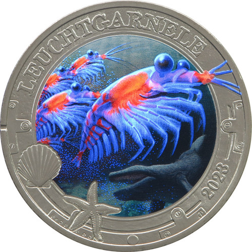 Austria, 3 Euro 2023, Luminous Marine Life – The Antarctic krill