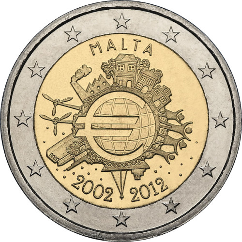 Malta, 2 Euro 2012, Ten Years of Euro