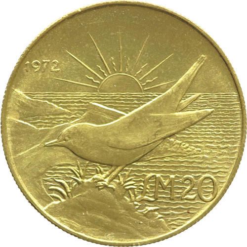 Malta, 20 Pounds 1974, Merill bird