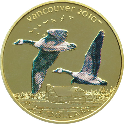 Canada, 75 Dollars 2007, Vancouver Olympics - Canada geese in flight